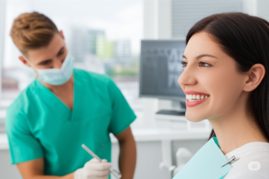 Atendimento odontológico humanizado na Odonto Voe, clínica em Vespasiano especializada em estética bucal e implantes.